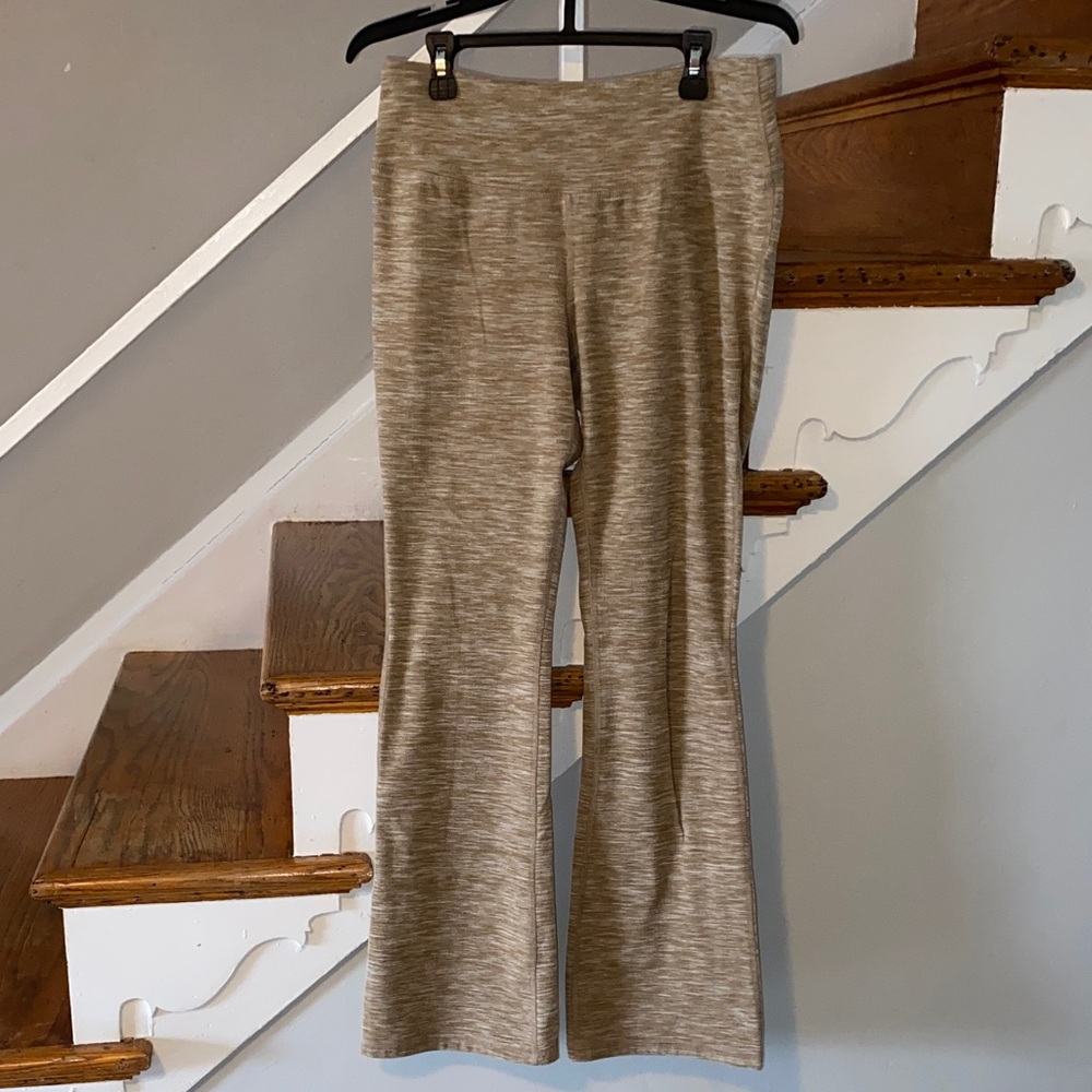 Avia Taupe Heathered Flare Knit Pants size small